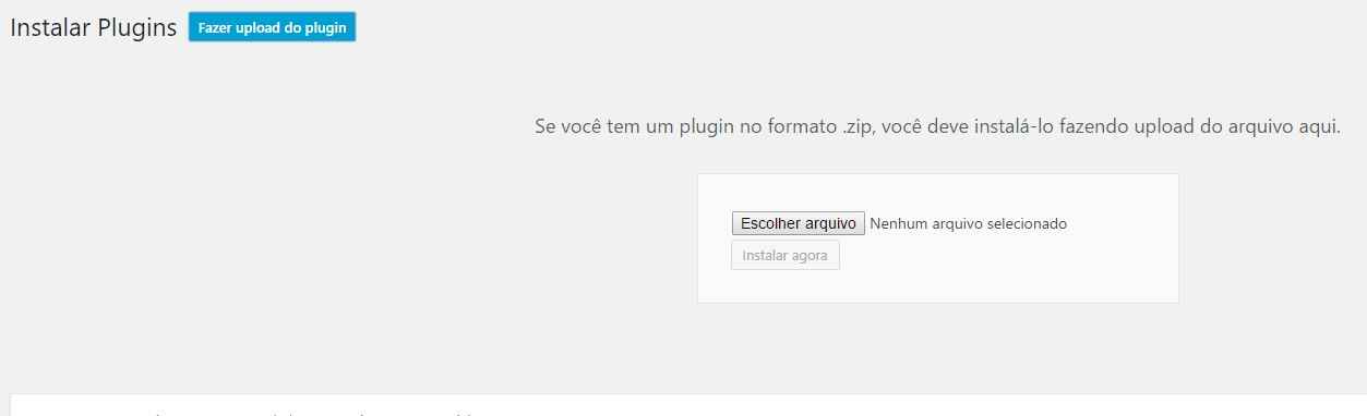 como criar um site wordpress - instalar plugins upload