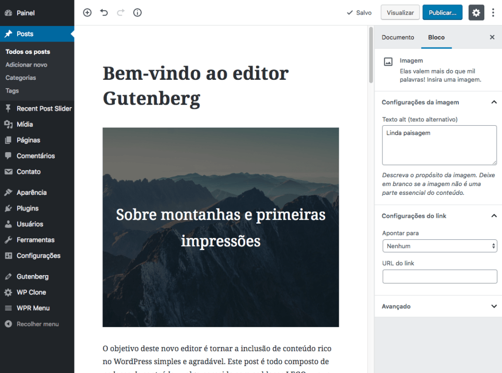 Como Deixar o seu tema pronto para o Gutenberg - visual do novo editor